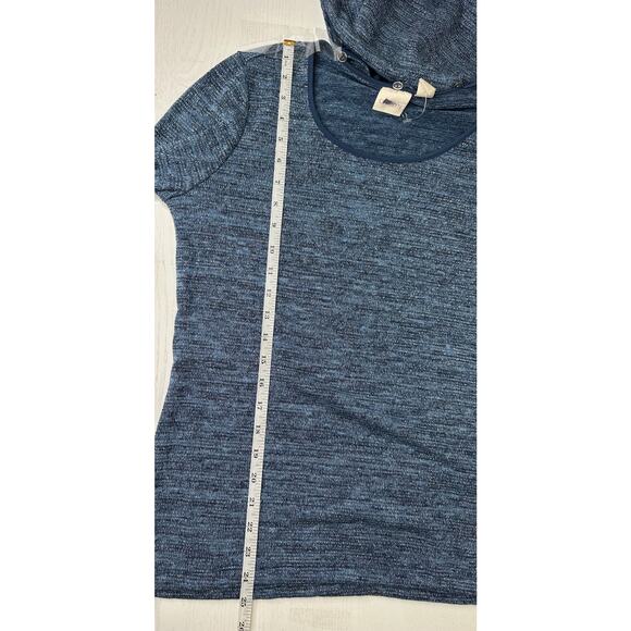 Chico's Long Sleeve Sweater  Removable Removable Cowl Neck Blue Metallic Size M - Picture 7 of 9